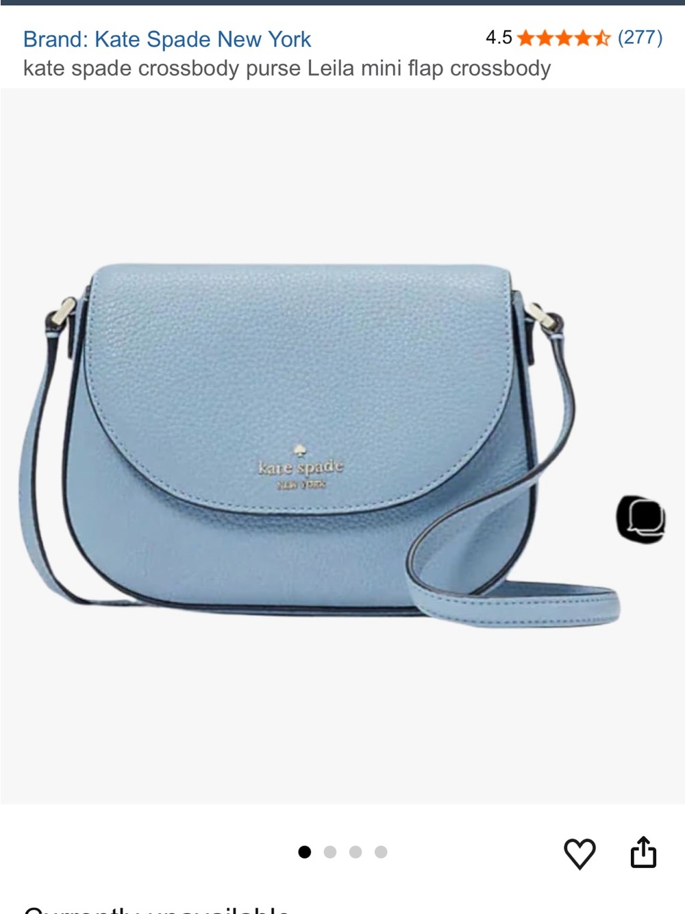 kate spade Light Blue Leila Mini Flap Crossbody